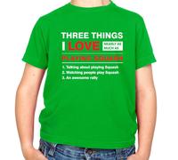 Tre Cose i Love Squash - T-Shirt - Racchetta Player Court Divertente Sfera