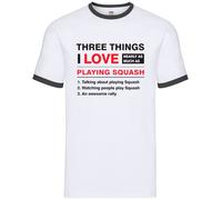 Tre Cose i Love Squash - Uomo Suoneria - Racchetta Player Court Divertente Sfera