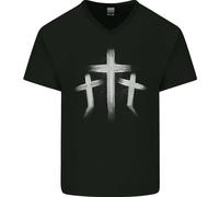 Tre Croci Gotiche Grunge Da Uomo V-Neck In Cotone