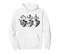 Tre Cuori del Sacro Cuore di Gesù Maria Giuseppe Felpa con Cappuccio