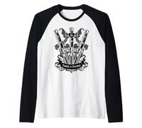 Tre di Spade Tarocchi Astrologia Switchblade Maglia con Maniche Raglan