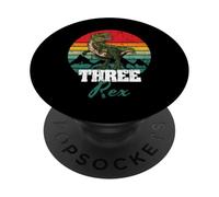 Tre dinosauri di compleanno Rex T-Rex Matching Dino PopSockets PopGrip Adesivo