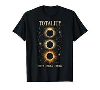 Tre Eclissi solari totali 2026 Cronologia della totalità Maglietta