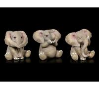 Tre Elefanti Baby Divertenti - Niente Di Male - Willow Hall Statue