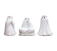 Tre fantasmi da giardino, graziosa statuetta in resina, per esterni, Halloween, decorazione divertente per vasi di fiori, terrazza e giardino, Halloween, idea regalo per gli amanti del giardino