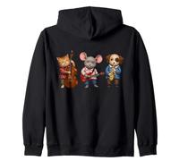 Tre fantastici musicani jazz - Cat Mouse Dog 1 - Fan Fun Felpa con Cappuccio