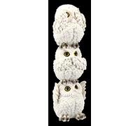TRE figure di gufi di neve sagge non vedono nulla, non vedono niente come totem | figure di animali, decorazioni decorative, altezza 20 cm