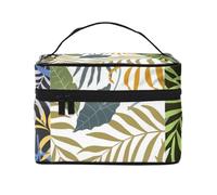 Tre foglie tropicali, borsa da viaggio per il trucco da donna, grande organizer per cosmetici