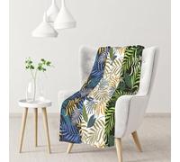 Tre foglie tropicali,Coperta morbida, calda, anti-pilling, in flanella, peluche, 76 x 102 cm