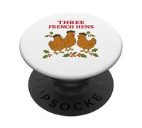 Tre galline francesi dodici giorni di Natale divertente galline PopSockets PopGrip Adesivo