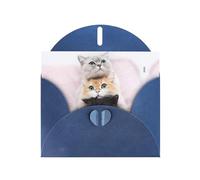 Tre gatti che stampano il biglietto di auguri di festa della perla della fibbia di amore orizzontale con le buste per amici, famiglia