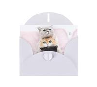 Tre gatti che stampano il biglietto di auguri di festa della perla della fibbia di amore orizzontale con le buste per amici, famiglia