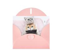 Tre gatti che stampano il biglietto di auguri di festa della perla della fibbia di amore orizzontale con le buste per amici, famiglia