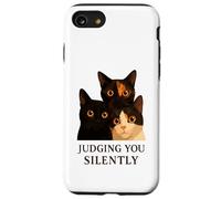 Tre gatti divertenti che ti giudicano silenziosamente Custodia per iPhone SE (2020) / 7/8