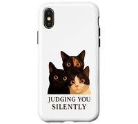 Tre gatti divertenti che ti giudicano silenziosamente Custodia per iPhone X/XS