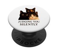 Tre gatti divertenti che ti giudicano silenziosamente PopSockets PopGrip Adesivo