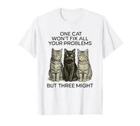 Tre Gatti risolvono i Problemi Umorismo Vintage Maglietta