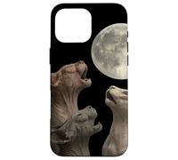 Tre gatti Sphynx che si attendono alla luna piena Gatti senza peli ululano Custodia per iPhone 16 Pro Max