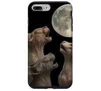 Tre gatti Sphynx che si attendono alla luna piena Gatti senza peli ululano Custodia per iPhone 7 Plus/8 Plus