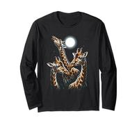 Tre Giraffe Che ululano alla Luna Maglia a Manica
