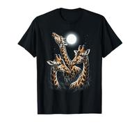 Tre Giraffe Che ululano alla Luna Maglietta