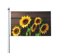 Tre girasoli su legno all'aperto quattro stagioni bandiera doppia faccia festa bandiera con asola sfondo decorativo forniture per feste