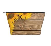 Tre Girasoli Su Legno, Borsa da toilette Borsa per trucco Borsa per cosmetici Borsa da toilette da viaggio portatile