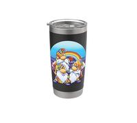 Tre gnomi hippie Gnomo della pace Arcobaleno LGBTQ orgoglio Bicchiere termico in acciaio inox doppia parete