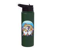 Tre gnomi hippie Gnomo della pace Arcobaleno LGBTQ orgoglio Stainless Steel Insulated Water Bottle