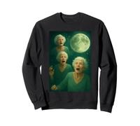 Tre Granny Moon 3 Vecchie Signore retrò Howling Maledetto Meme Felpa