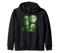 Tre Granny Moon 3 Vecchie Signore retrò Howling Maledetto Meme Felpa con Cappuccio