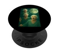 Tre Granny Moon 3 Vecchie Signore Retrò Howling Maledetto Meme PopSockets PopGrip Adesivo