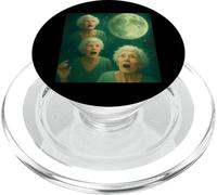Tre Granny Moon 3 Vecchie Signore Retrò Howling Maledetto Meme PopSockets PopGrip per MagSafe