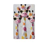 Tre graziose giraffe che indossano occhiali da sole a levetta singola piastra vuota per interruttore della luce decorativo 1 banda per cucina stanza bagno dimensioni 11,4 x 7 cm