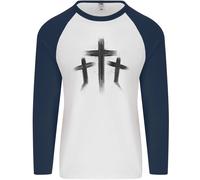Tre Grunge Croci Gotico Uomo L/S Baseball T-Shirt