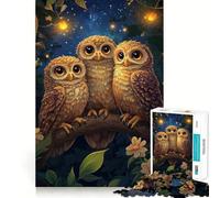 Tre gufi nella notte - Puzzle per ragazzi - 1000 pezzi - Gioco di allenamento mentale - Semplice e divertente da assemblare 38x52cm