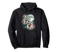 Tre Hedgehog Moon | 3 Hedgies Funny Weird Cursed Meme Felpa con Cappuccio