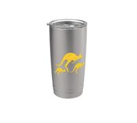 Tre Icone Canguro Giallo Distressed Bicchiere termico in acciaio inox doppia parete