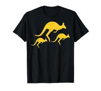 Tre Icone Canguro Giallo Distressed Maglietta