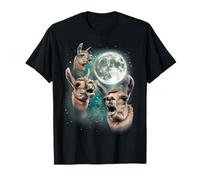 Tre Llama Moon | Divertente 3 Llama che ulula Strano meme maledetto Maglietta