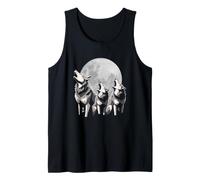 Tre Lupi Che ululano alla Luna Piena Wildlife Art Canotta