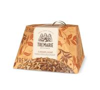 Tre Marie Caramel Dore Dorè Panettone Senza Uvetta e Canditi, con Pere Williams e Ricoperto di Cioccolato Bianco e Caramello 900g con Portachiavi CAIYA® (2024)