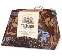 Tre Marie Re Noir Panettone con Cioccolato Extra Fondente e Granella di Fave di Cacao 900g con Portachiavi CAIYA® (2024)