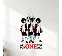 tre moschettieri Tutti per uno e uno per tutti Adesivi con scritte 47.6x85.3cm Selezione multicolore Nero