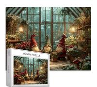 Tre nani da giardino 1000 pezzi puzzle per adulti Natale serra scena arte puzzle puzzle colorato fai da te per la decorazione della casa regali puzzle famiglia perfetto per serate di gioco 70 × 50 cm