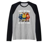 Tre nazioni unite dal gioco Hockey su ghiaccio Maglia con Maniche Raglan