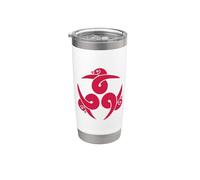 Tre oche giapponese Kamon Rosa Vector Art Bicchiere termico in acciaio inox doppia parete