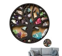 tre of life Crystal Holder Wooden Wall Display Shelf Collection Rack