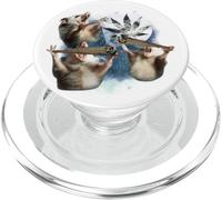 Tre opossum Luna 3 Opossum Divertente Tenendo Grande Erba Maledetto PopSockets PopGrip per MagSafe