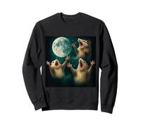 Tre Opossum Luna 3 Opossum Retro Howling Maledetto Meme Felpa